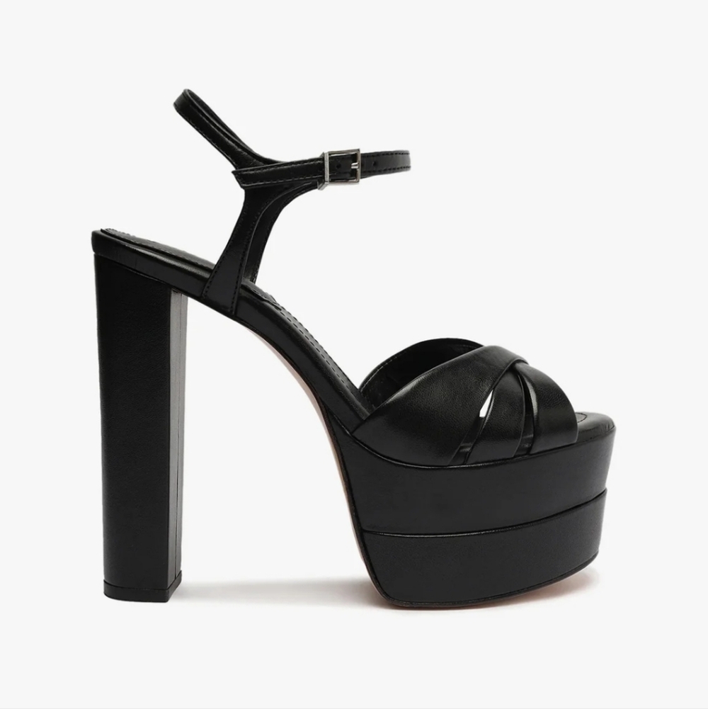 SCHUTZ KEEFA HIGH Nappa Leather Platform Sandals 6